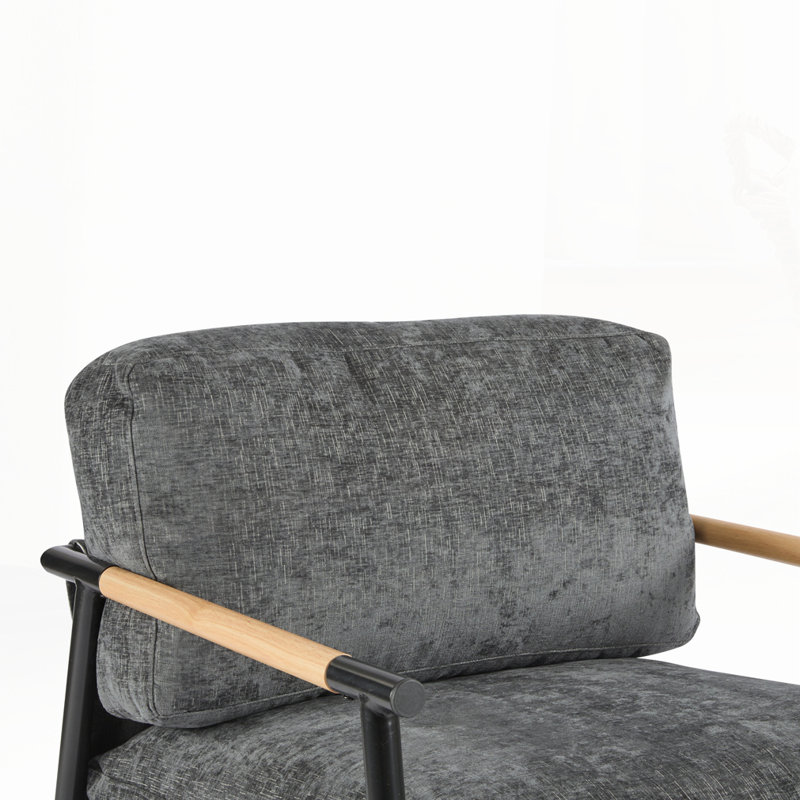 Chaise d'appoint moderne 27,56 po, Gris, Noir