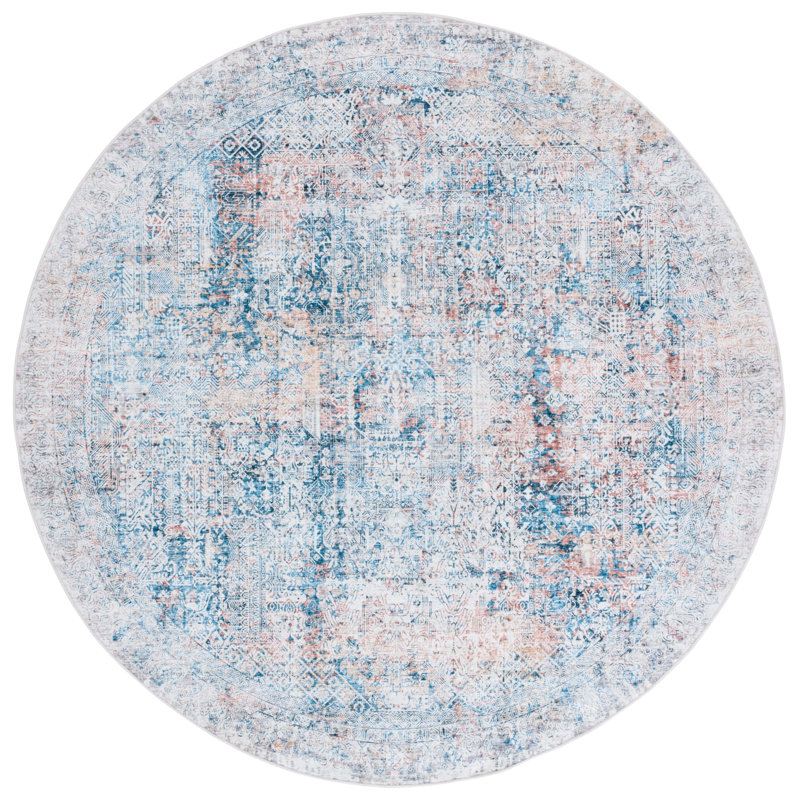Jeralee Performance Machine Washable Oriental Rug, Round 6'