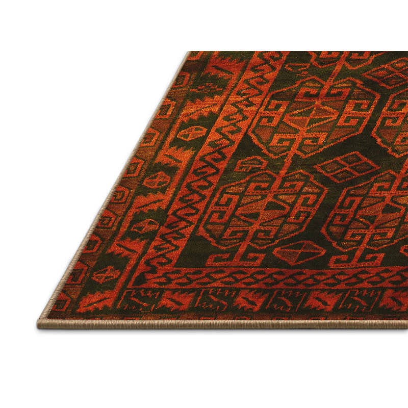 Tapis tissé à la machine à imprimé animal en jaune, Rectangle de 5 pi x 8 pi