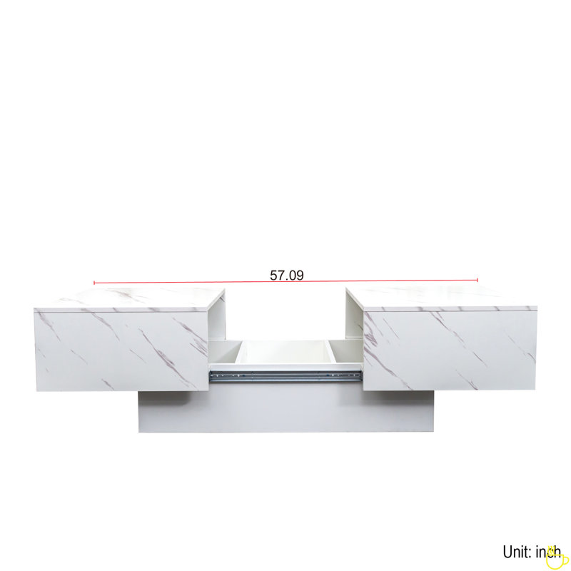 Coffee Table With Sliding Tabletop, Centre Table With Hidden Storage Compartment, Extendable Table