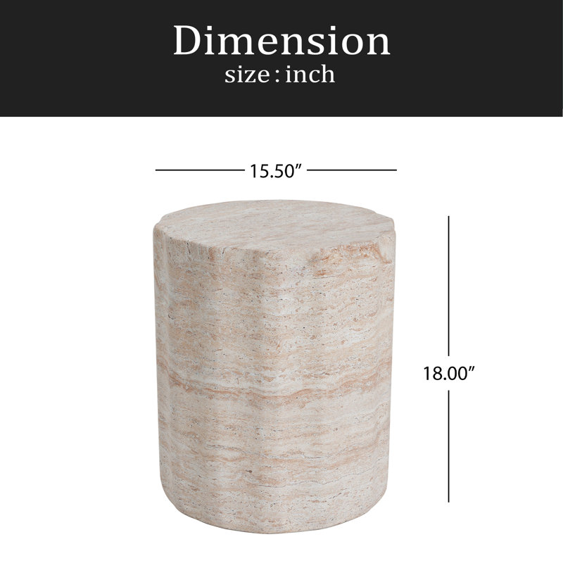 Outdoor/Indoor Lightweight Concrete Side Table
