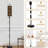 PeeNoke 68.5" Standing Floor Lamp Geometric Diamond Warm Earth Tones Rustic Dimmable Metal Pole Lamp with Linen Lampshade LED Bulb Included