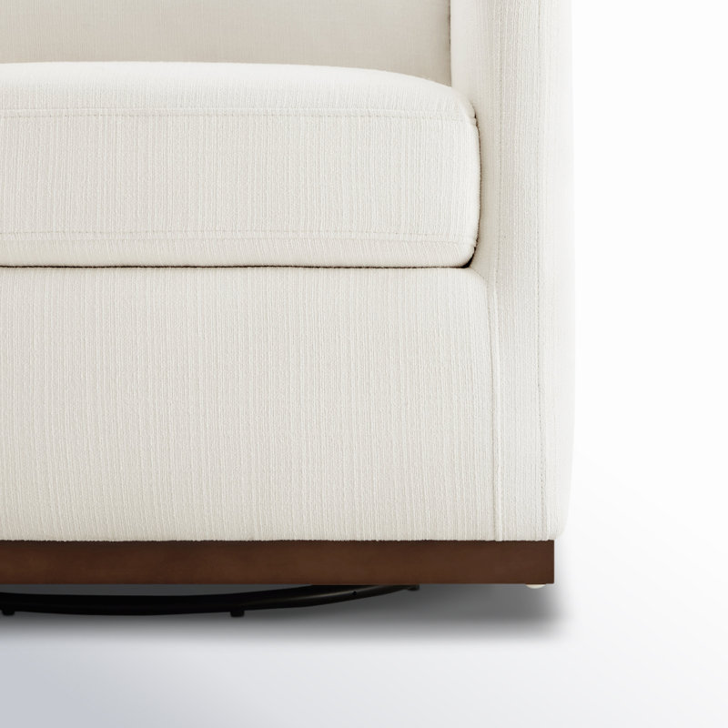Fauteuil pivotant rembourré Bobbi, Coton Flannigan