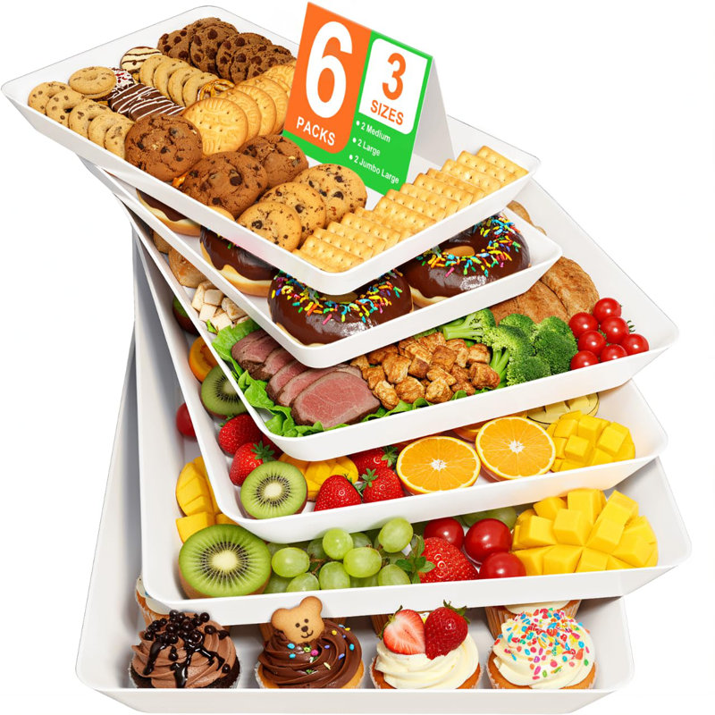 Ensemble de 6 plateaux de service empilables sans BPA