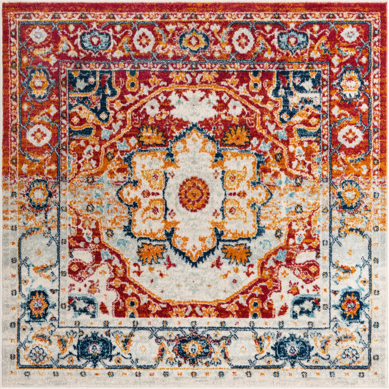 Ikat Indoor Rug, Square 5'3"