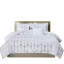Édredon pour lit simple / simple TG - blanc avec imprimé géométrique argenté, microfibre confortable, 2 taies décoratives, coussins décoratifs, fer à repasser durable et infroissable pour les plis-129948249