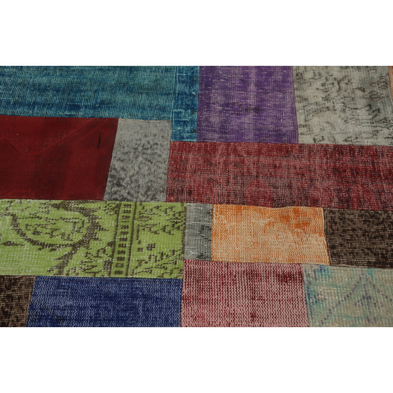 Geometric Patchwork Distressed Area Rug 8x10