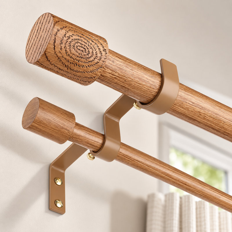 Wood Double Curtain Rod