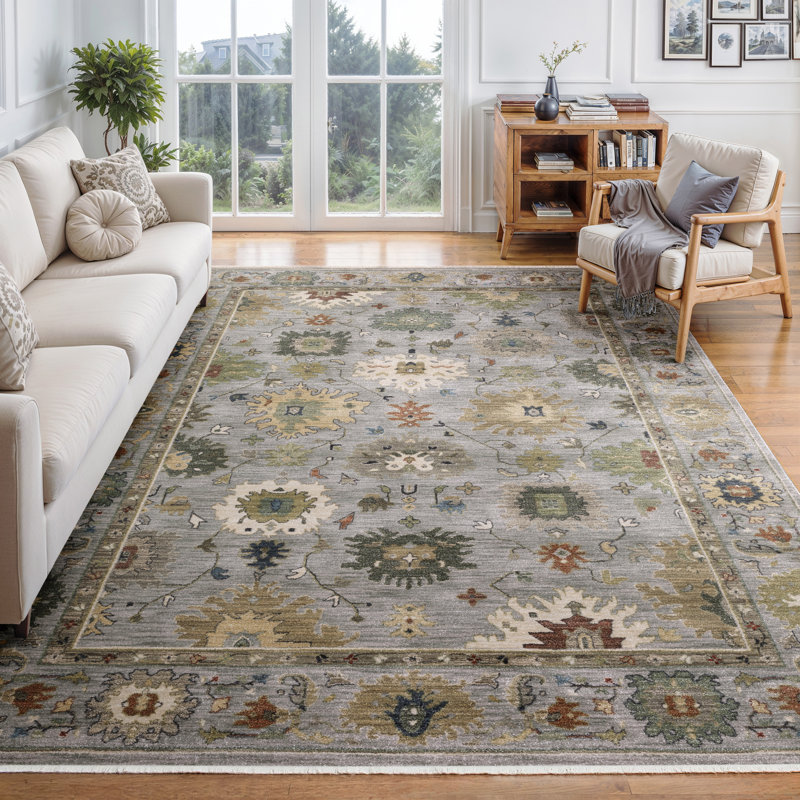Caia Vintage Oriental Blue/ Multi Area Rug, Rectangle 5'3" x 7'9"