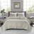 Cream Cotton Bedding Sets, Reversible Quilt With Anti-microbial Treatment