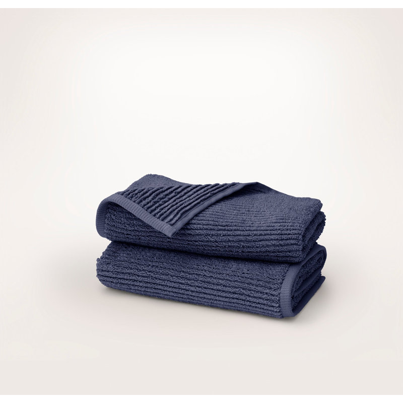 Turkish Ribbed Bath Sheet Set, Coastal Navy, 6 Pieces: 2 Bath Sheet, 2 Washcloth, 2 Hand Towel