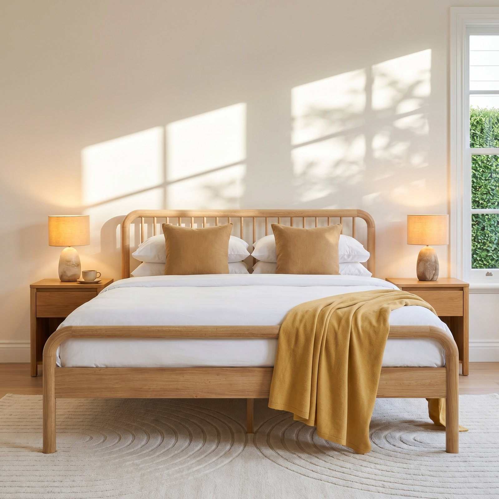Porto Queen Bed, Natural, Queen