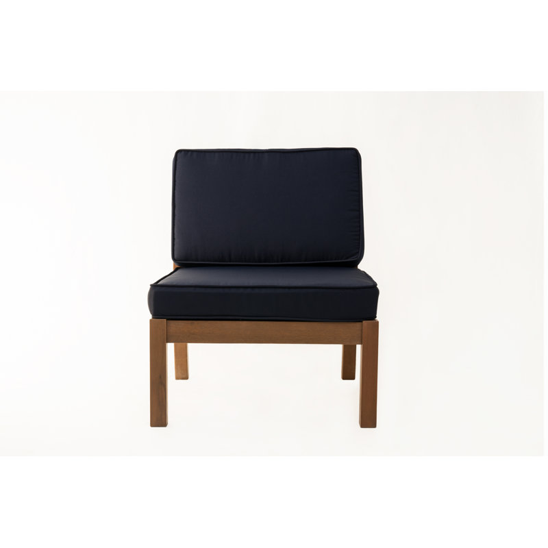 Chaise de patio avec coussin Rossi, Marine