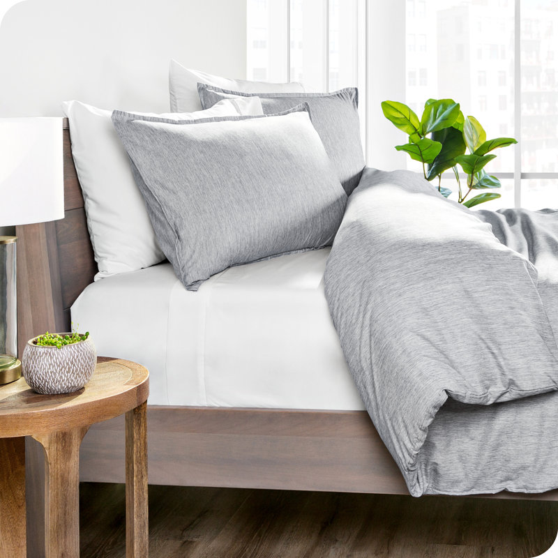 Ensemble de housse de couette et taie décorative en microfibre de qualité supérieure, Étain Heather