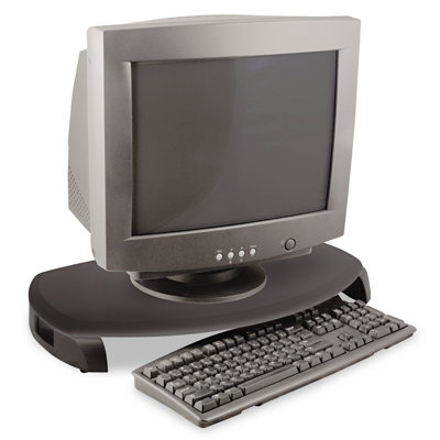 Kantek CRT/LCD Stand With Keyboard Storage Wood Monitor Stand