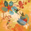 « humming oiseaux aqua » par evelia, reproduction d’art sur toile tendue-16031225