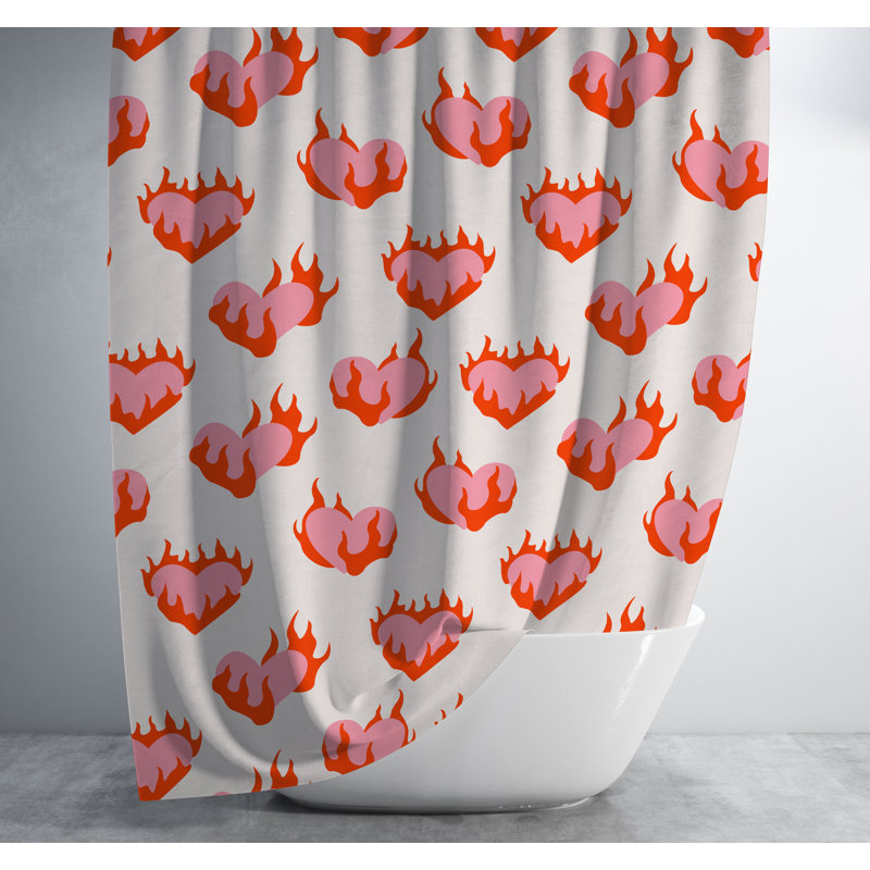 Rideau de douche Burning Heart