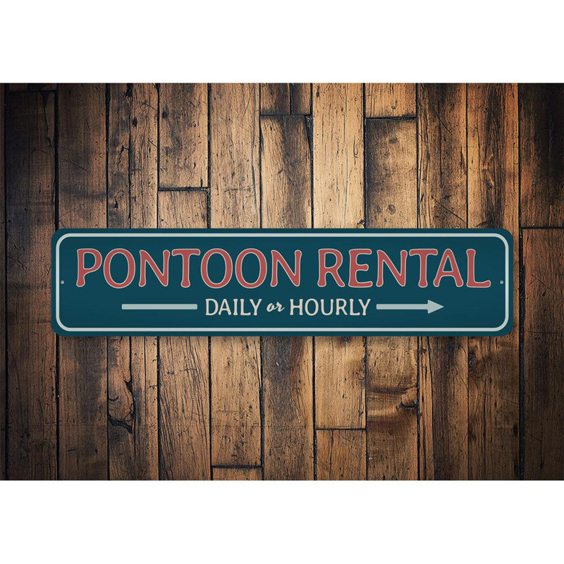 Enseigne ponton en aluminium, H 4 po x l 18 po x P 0,04 po