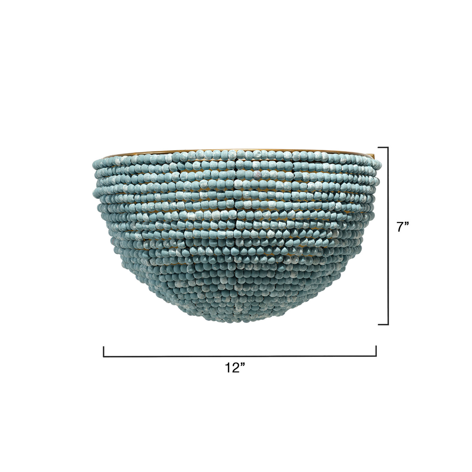 Barnacle Single Light Solid Wood Dimmable Flush Mounted Sconce, Gold, Blue