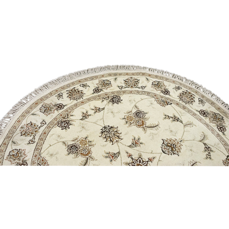 High-Quality Hand-Knotted Ivory Area Rug