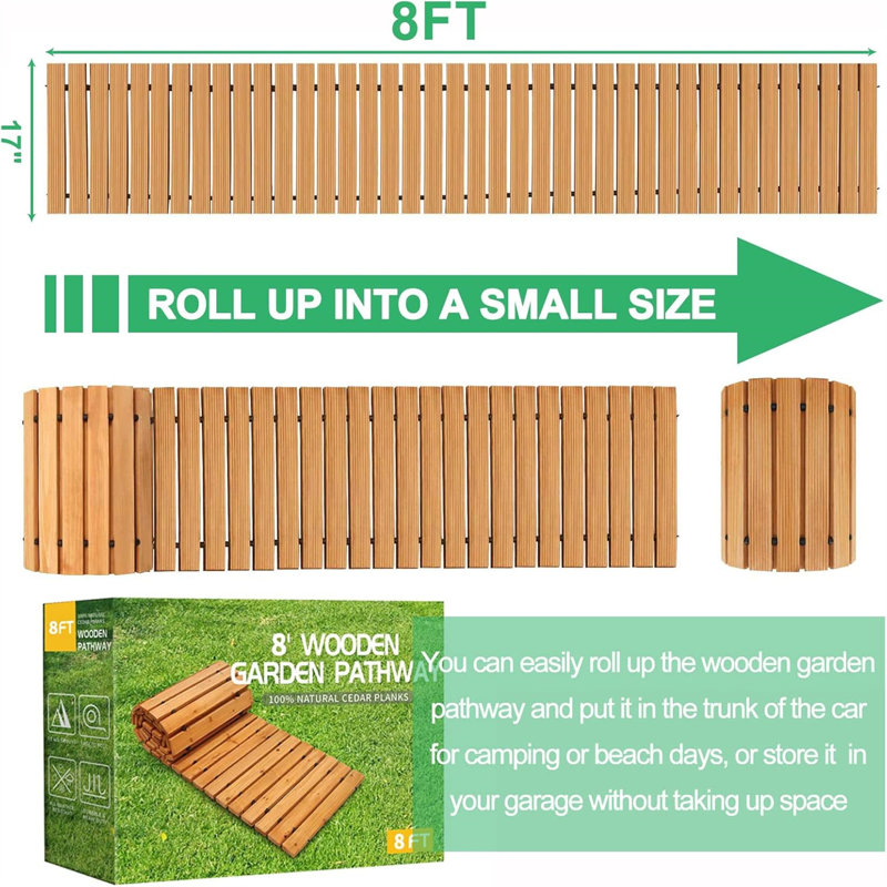 Sentier en bois Thailia, H 0,10 po x l 17 po x P 96 po