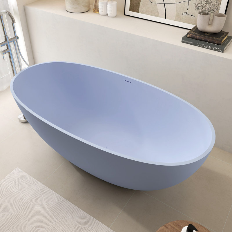 Baignoire de trempage autoportante en résine 61 po, Blue