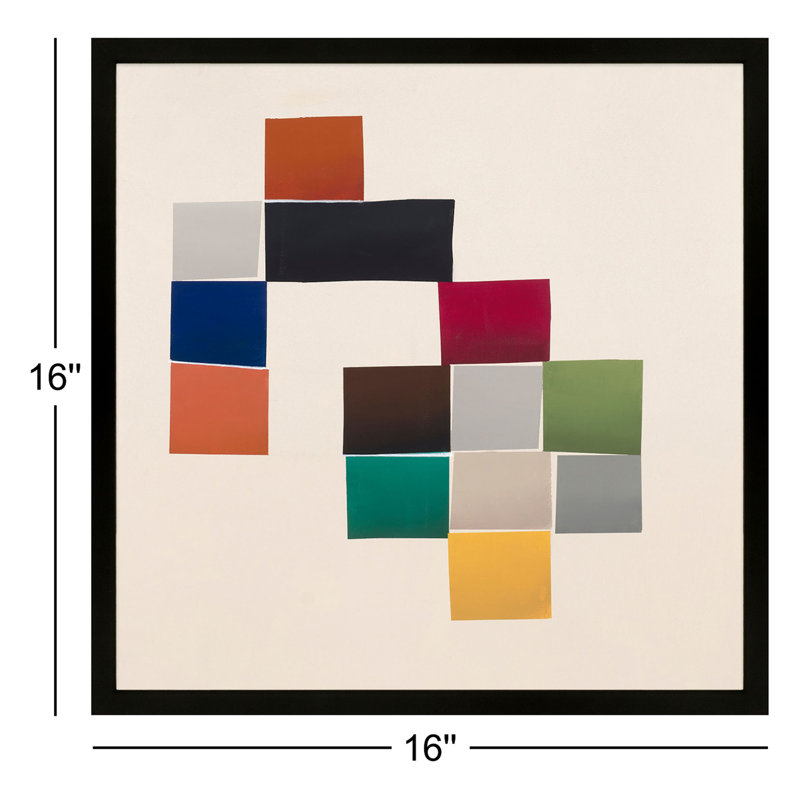 Jewels 3 Painting by Lee Lessem, 16" H x 16" W x 1.25" D, Black Framed