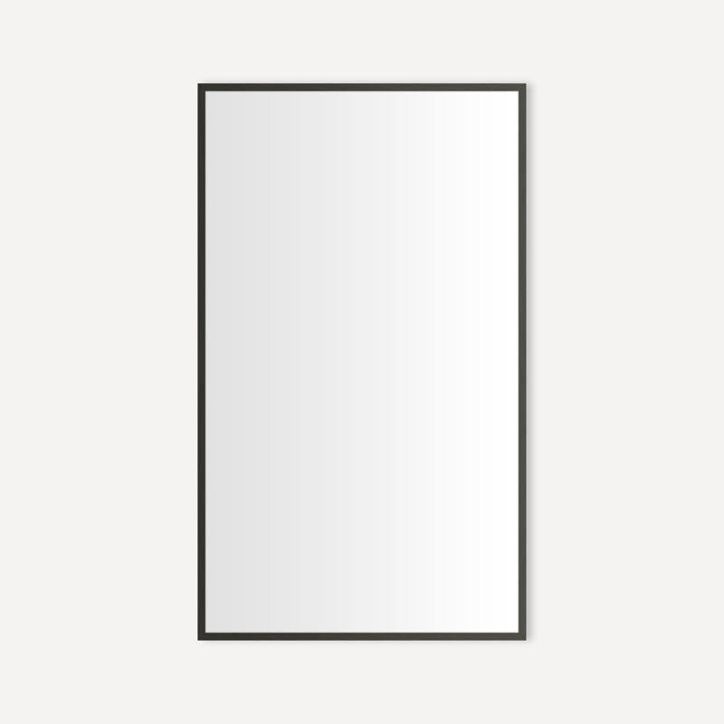 Miroir mince en métal, Fer noir, H 39,38 po x l 24,25 po