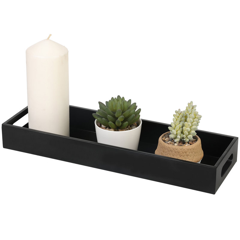 Metal Serving Tray w/ Handle, Black