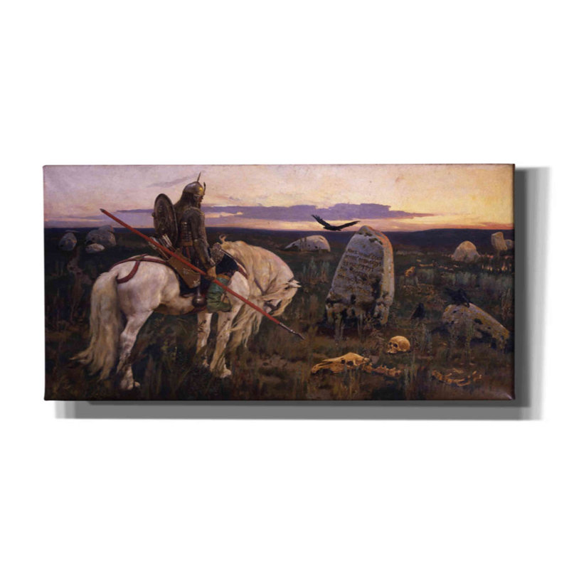 «The Knight At The Crossroads» par Viktor Vasnetsov, art mural sur toile, H 12 po x l 24 po x P 0,75 po