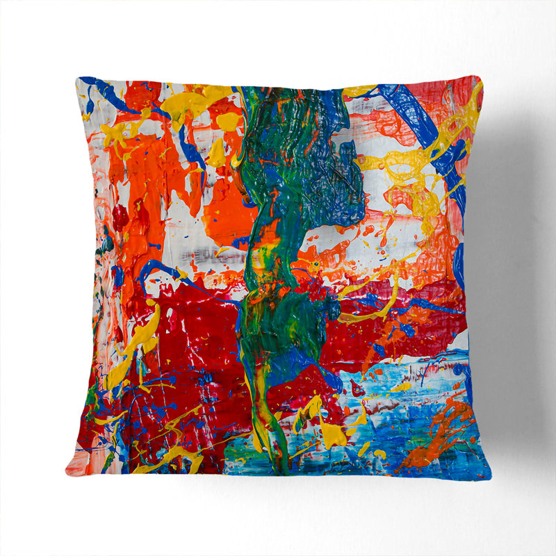 Abstract Square Cushion, White, 40 x 40 cm
