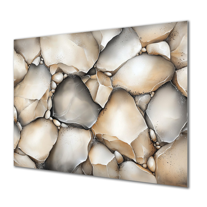 Spiritual Essence In Stone I - Rocks, décoration murale en métal, impression traditionnelle sur métal