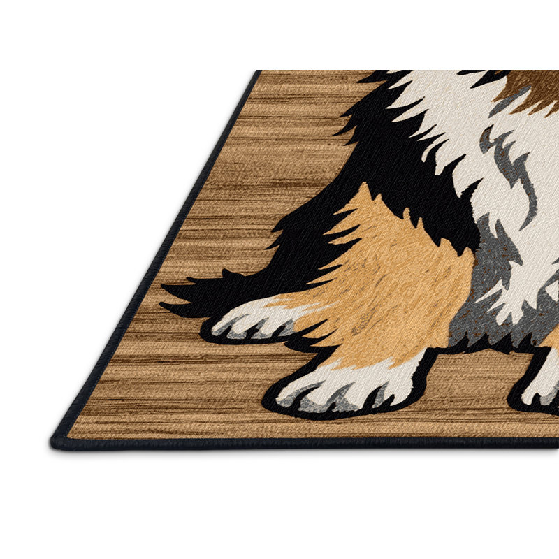  Tapis lavable à motif de bergers de style pyrenéen, Rectangulaire 2 pi x 3 pi