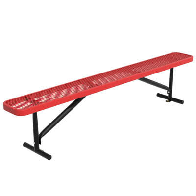Banc de parc extérieur revêtu de thermoplastique, banc de jardin en métal robuste, banc commercial, résistant aux intempéries