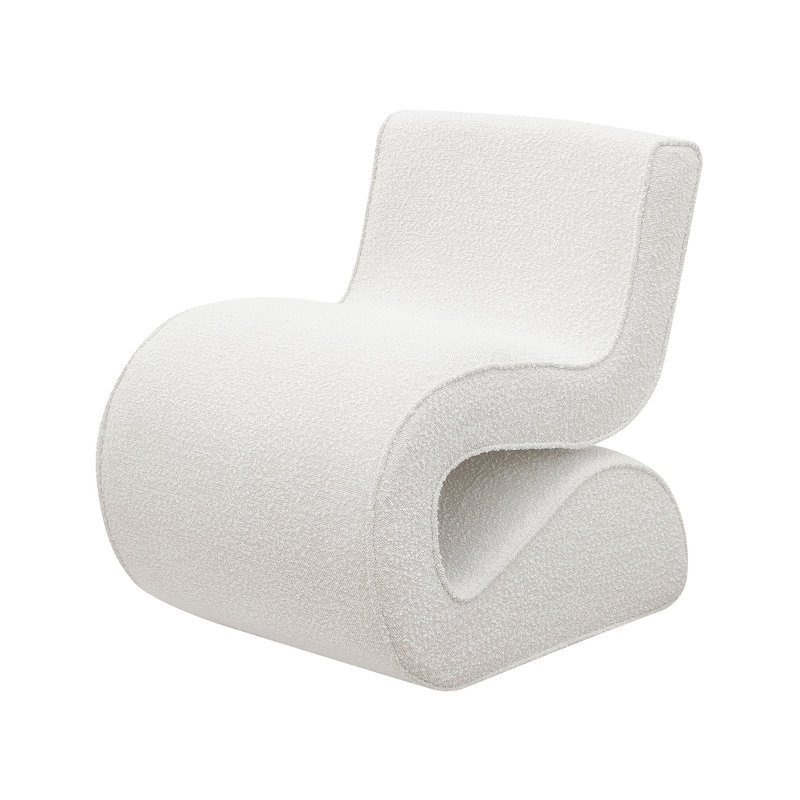 Cyndie Upholstered Accent Chair, Cream Polyester Blend