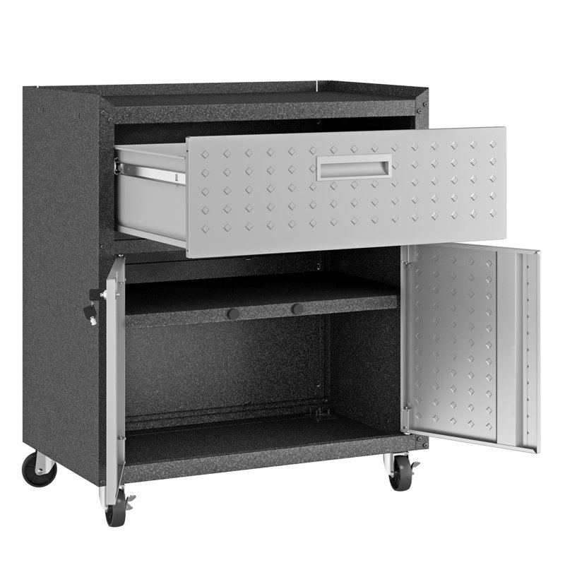 Rolling Garage Cabinet In Dark Grey, Dark Gray