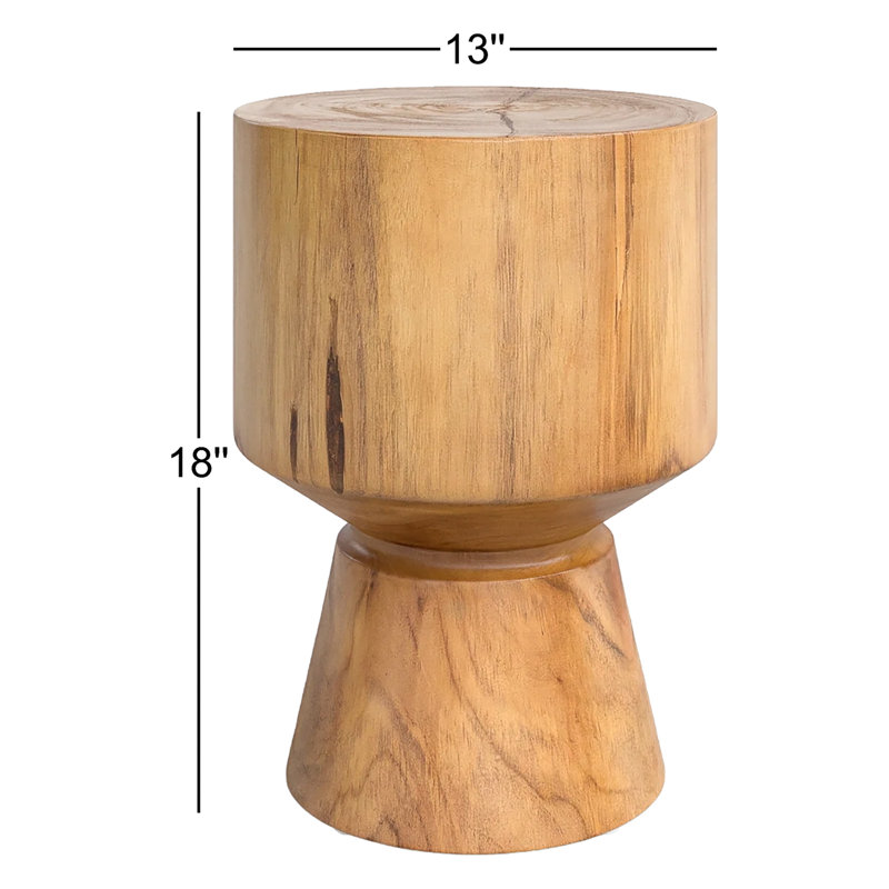 Jovie Outdoor Round Teak Side Table, Natural