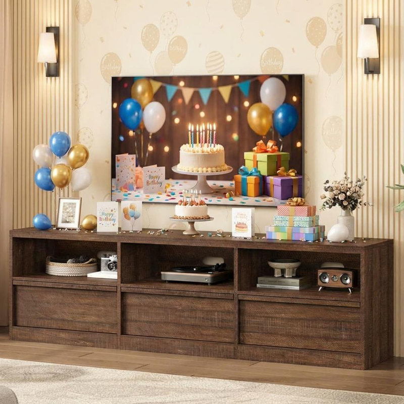 Unfinished TV Stand for TVs up to 85", Brown