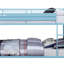 Aqua Finish Twin/Twin Bunk Bed With Safety Guardrail And Slat System For People' Rooms