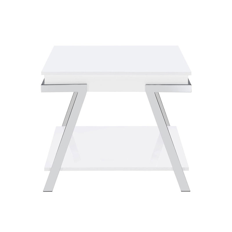 Rectangular End Table With Bottom Shelf
