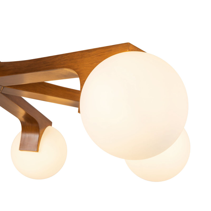 Briar 37-in Black Chandelier, Walnut