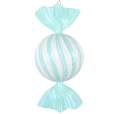 13" High-Gloss Round Swirl Candy Ornament.