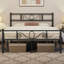 Metal Bed Frame with Headboard/Under-Bed Storage-855442435-872035661