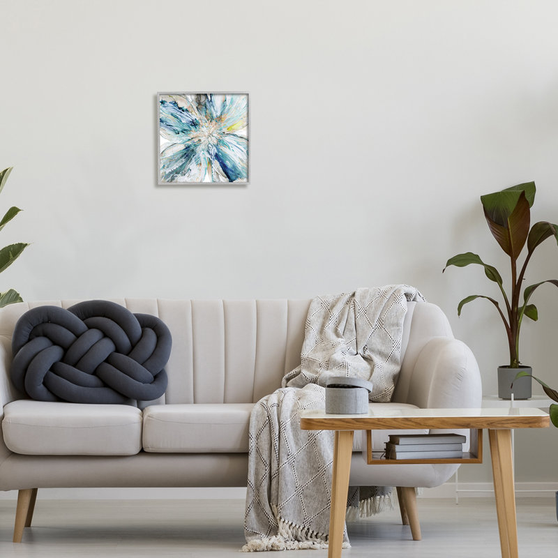 «Blossom Burst», art abstrait de la giclée encadrée par Carol Robinson, H 12 po x l 12 po x P 1,5 po, Encadré gris