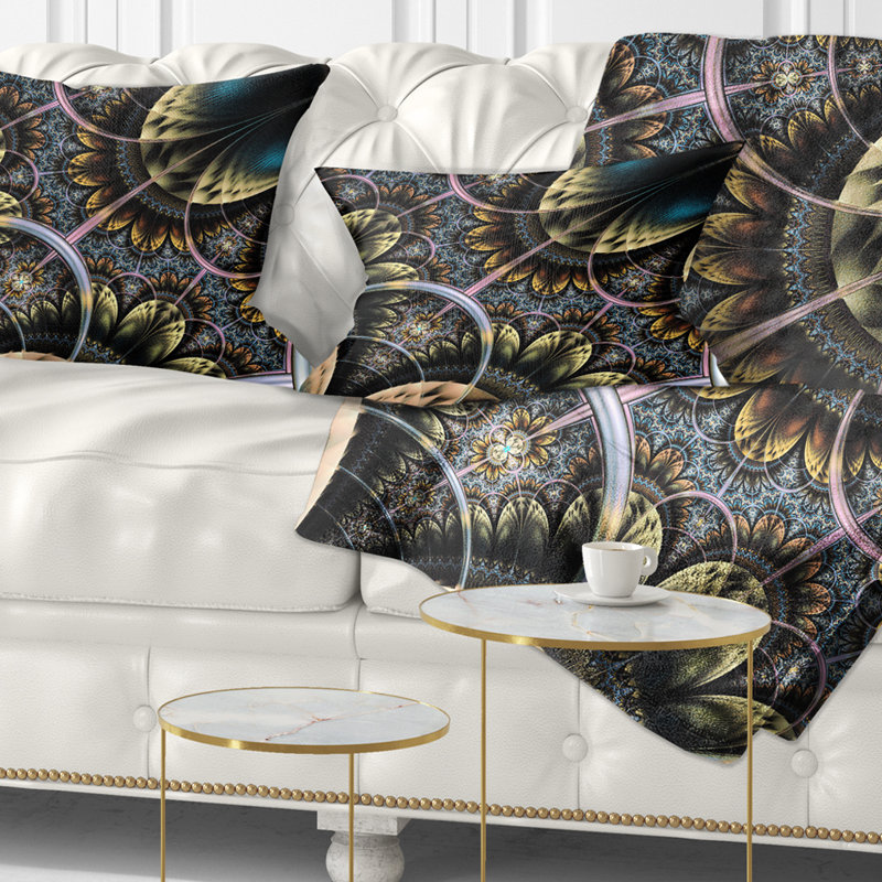 Abstract Symmetrical Fractal Flower Pillow, Rectangular, 12" x 20"