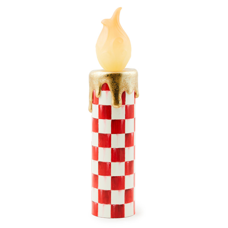 Bougie de Noël Cozy, Rouge / Blanc, H 14,5 po x l 3,25 po x P 3,25 po