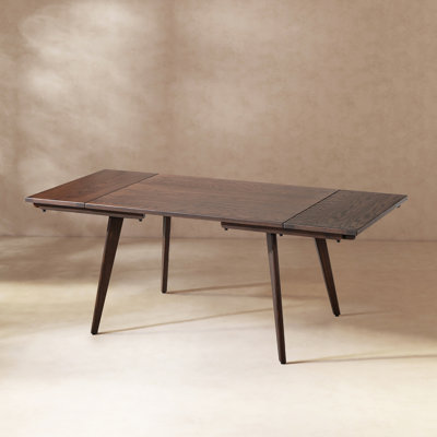 Hawley 47-78.5" Solid Red Oak Wood 4-6 Seat Extendable Leaf Dining Table