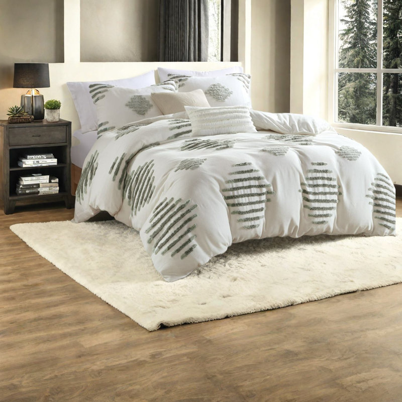 Premium Cotton Blend Bedding Sets, Modern Chenille Design For Home