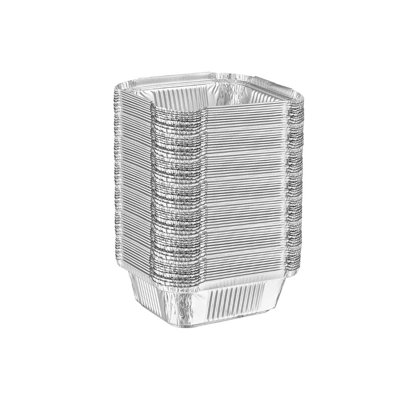  Casserole oblongue en aluminium de 2,25 lb avec couvercle - plateau jetable pour la cuisson, le rôtissage, la préparation des repas, les mets à emporter, le congélateur, la restauration, les buffets, les fêtes et les services de restauration (600)