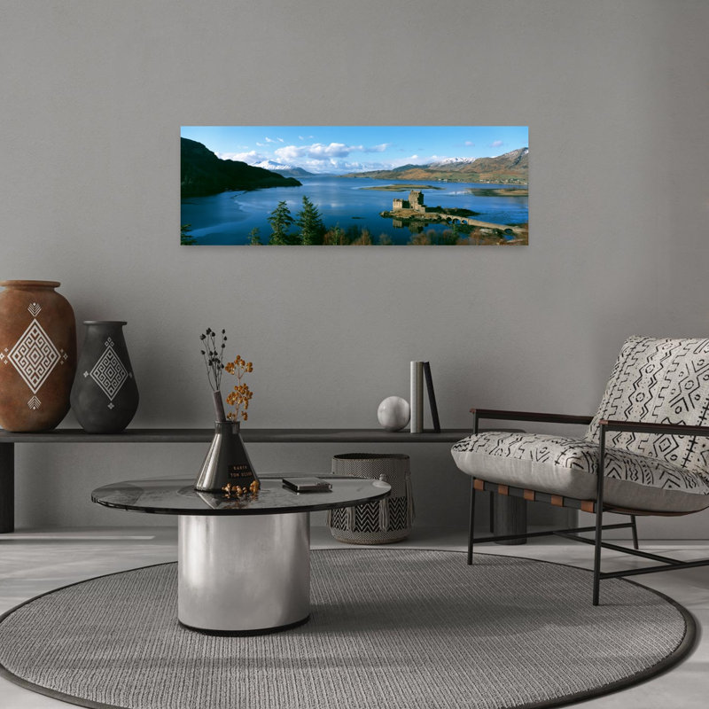 Château Eilean Donan, Écosse, paisible, architecture contemporaine, paysage, art mural, H 12 po x l 36 po